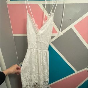 White floral dress / Size - small / about knee length